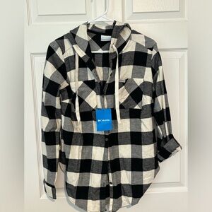 Columbia Anytime stretch LS Hooded Flannel
